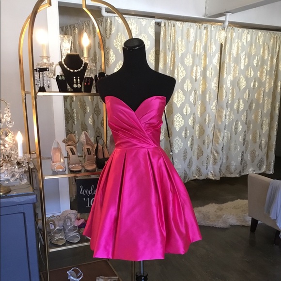 Hot Pink Mini Prom Dress